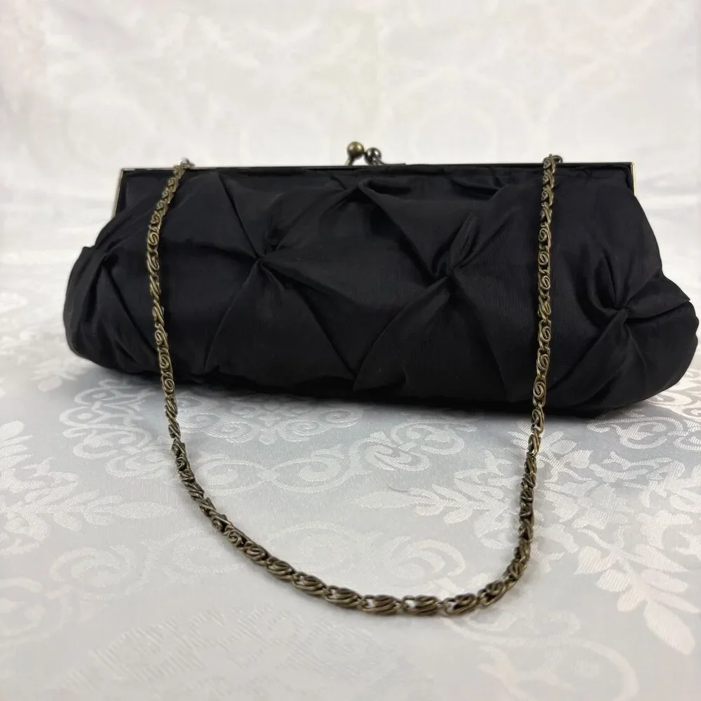 Vintage Bag Clutch Chain Quilted Classy Cocktail Event Wedding Guest Party